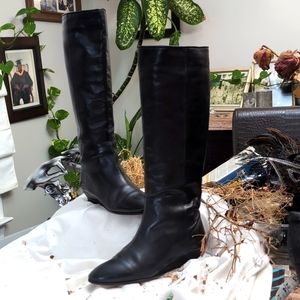 COPY - Loeffler Randall Black wedge heel boot.